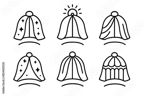 Celestial Garment Icons. Icons for: celestial vaulted garment icons, divine domed clothing forms, ethereal spherical fabric
