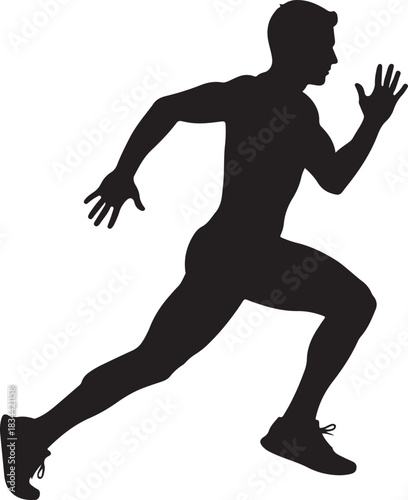 Silhouette of a runner sprinting rapidly