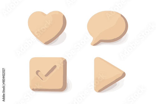 Sand-Formed Isometric Icons. Isometric vector illustration set Sand-formed symbols: embossed icons, granular surface, sculpted