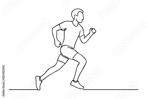 A striking black line drawing of a runner in motion, perfect for conveying athleticism and healthy lifestyle themes.