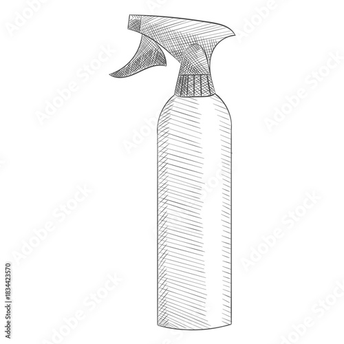 Spray bottle hand drawn spray