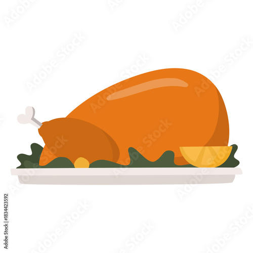 Turkey dish flat thanksgiving