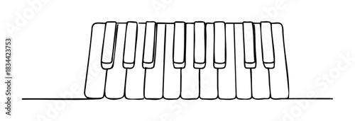 Simple line art of piano keys, perfect for representing music, education, or creative themes in your projects.