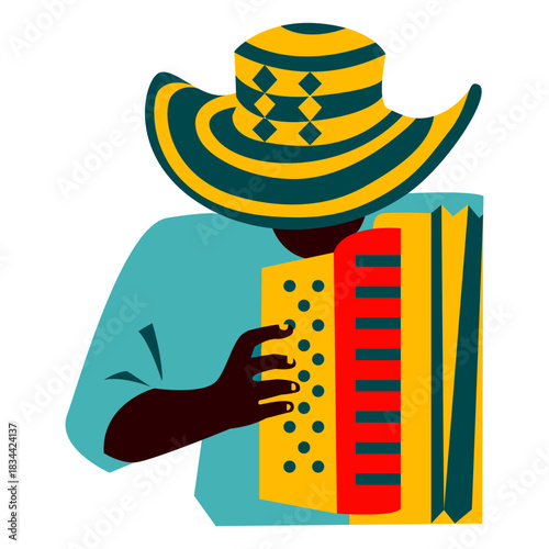 Man playing accordion illustration