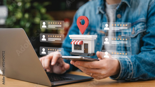 Boost your local business with amazing reviews and location based marketing on your phone and laptop for success and growth using online presence