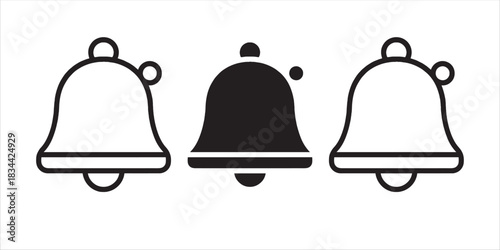 Notification bell vector icons. Incoming message. 