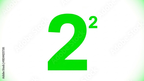 Green number two squared on a white background