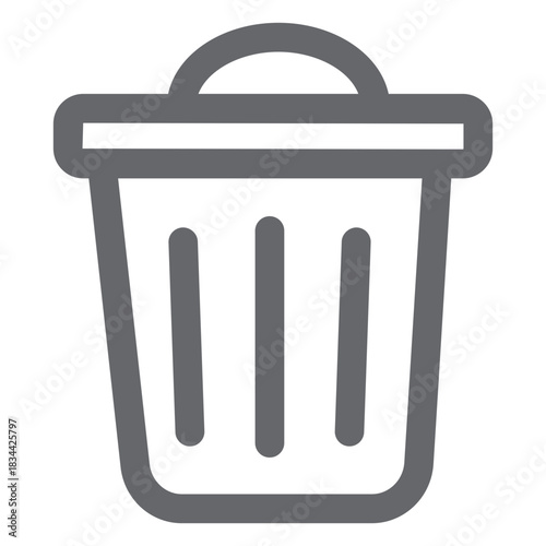 Trash bin icon flat