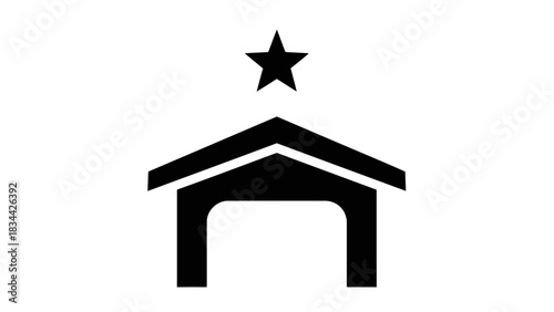 Top-rated house icon symbol, property award or preferred home illustration isolated on white background, Vector
