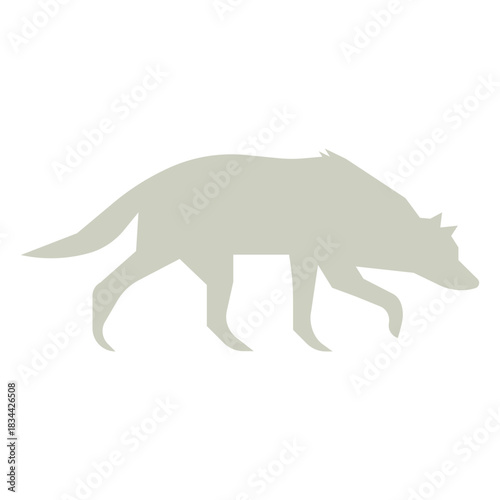 Wolf sniffing slihouette logo