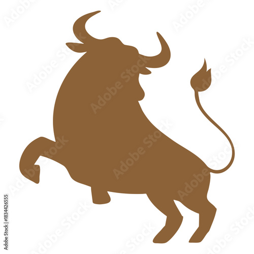 Bull jumping silhouette
