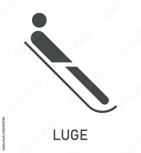 Luge. Winter games and sport. Vector pictograms and icon