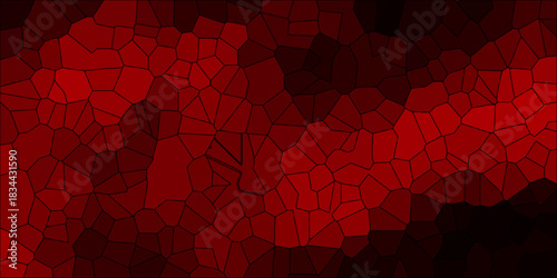 Fiery Red and Black Polygonal Mosaic Vector Graphic with Dark Gradient and Abstract Texture illustration