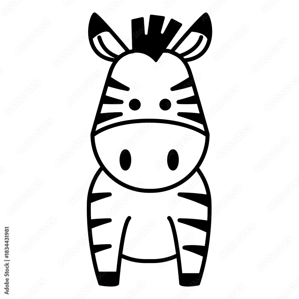 Naklejka premium Cute zebra stroke