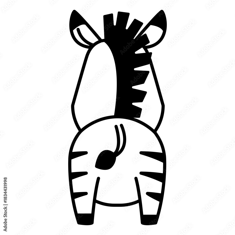 Naklejka premium Cute zebra back stroke