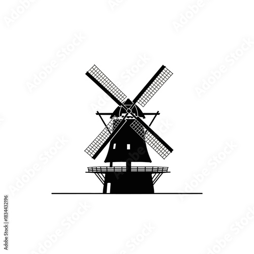 windmill vector illustration