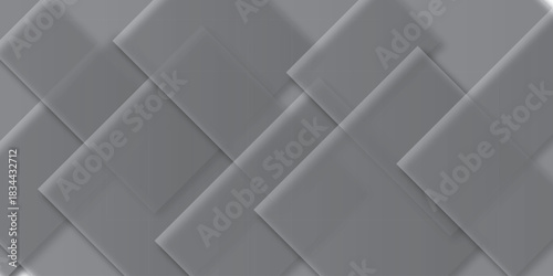 Overlapping Semi- Transparent Gray Square Shapes with Soft Shadows Creating a Subtle Geometric Pattern Background