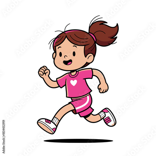 little girl jumping on white background