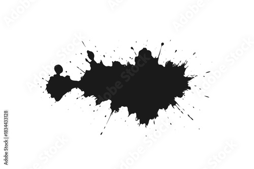 Black ink splash isolated grunge design element