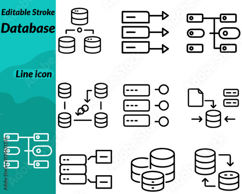 A clean and modern database icon designed with stacked cylindrical layers to represent organized data storage. The smooth minimal outline emphasizes structure security and cloud-based systems.