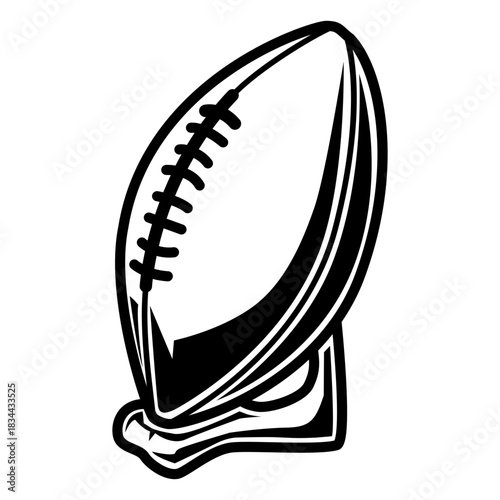 Football ball stand high contrast