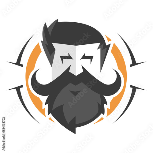 Handlebar moustache face logo