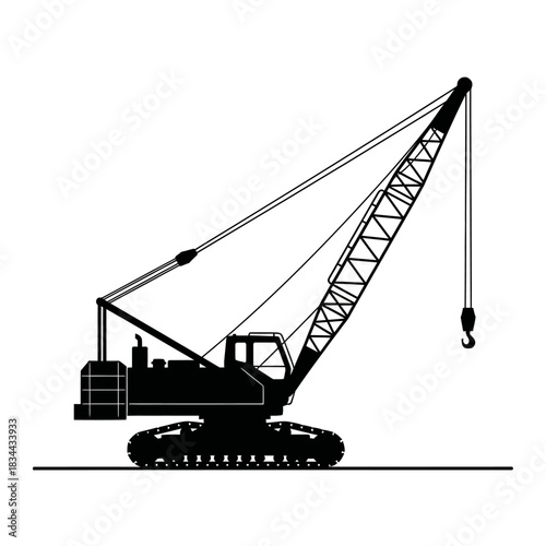 construction crane on white background, construction site