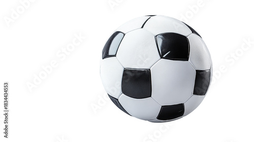Classic Soccer Ball Floating with Debris on Transparent Background