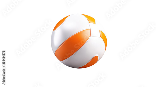 Orange and White Ball on Transparent Background