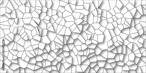 Textured Voronoi Cell Pattern Vector With Subtle Shadows On White Background For Abstract Geometric Backgrounds And Surface Design