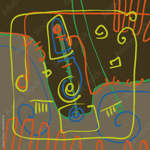 Minimal abstract. Picture for modern interiors. The picture is painted by hand on a tablet.