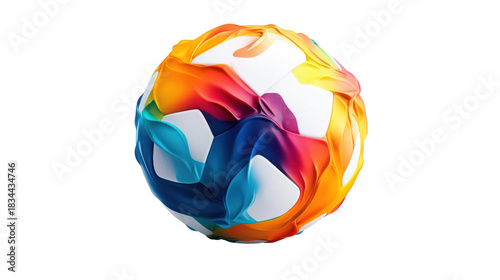 Colorful Abstract Ball Design on Transparent Background