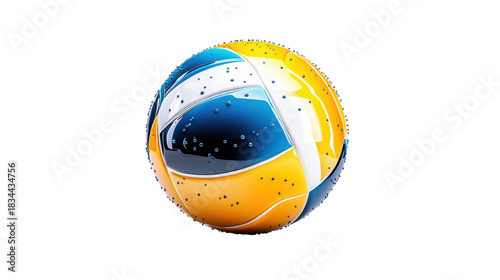 Vibrant multicolor ball on transparent background