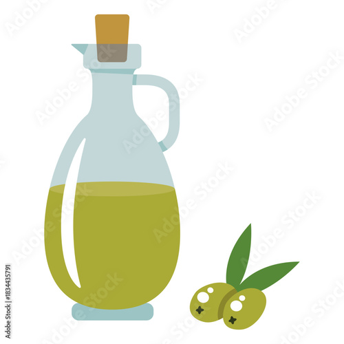 Olive oil jug illustration