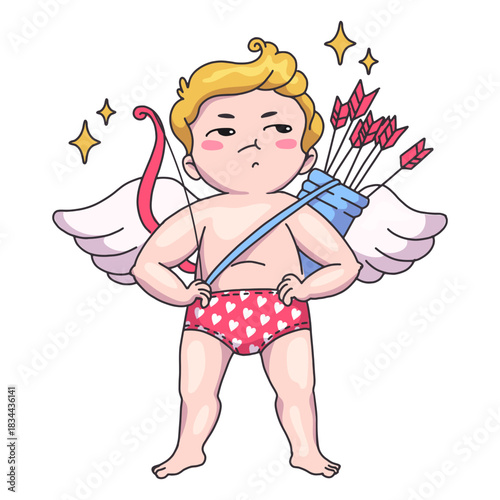 Valentine's day proud cupid character
