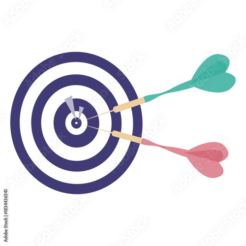 Dartboard and darts flat