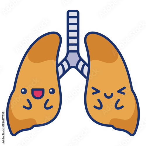 Happy lungs cartoon