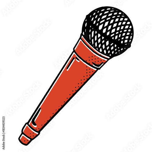 Vintage microphone color-stroke