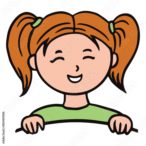 Smiling redhead girl flat