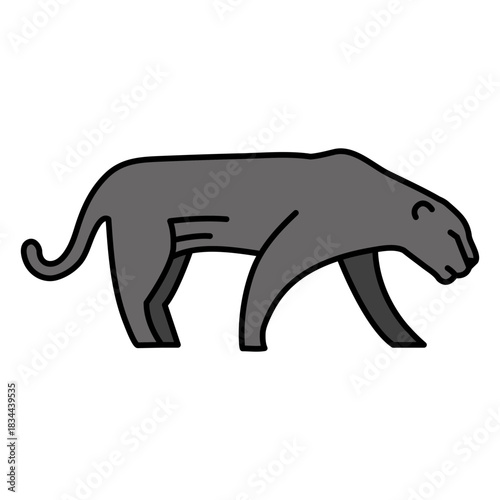 Black panther animal color stroke