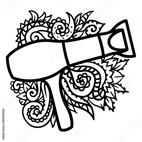 Hair blow dryer mandala stroke