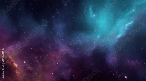 Cosmic Nebula Background with Purple, Blue, and Orange Hues for Science, Astronomy, and Space Exploration Projects