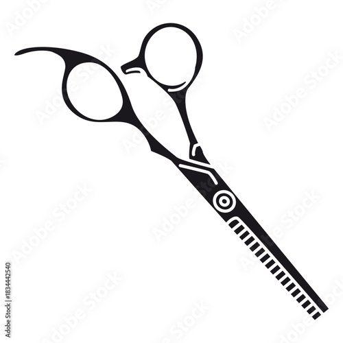 Hair thinning shears cut-out