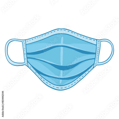 Frontal face mask illustration
