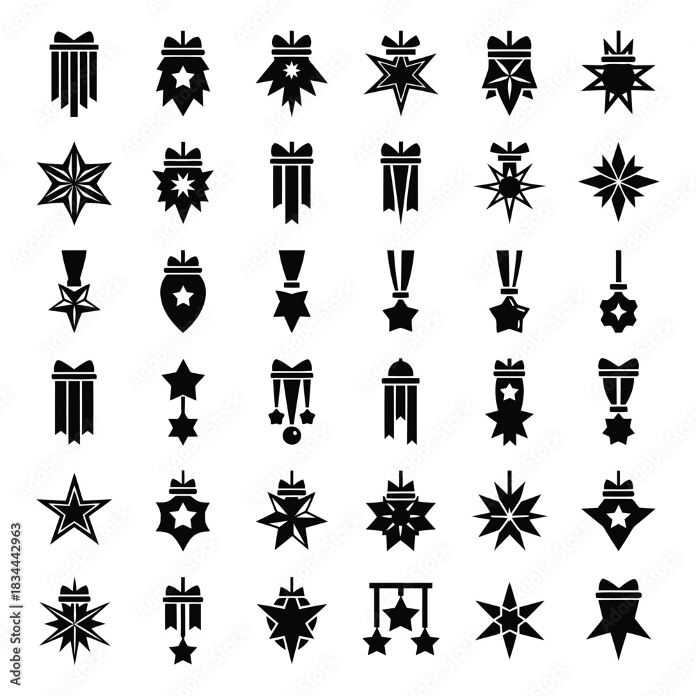 Naklejka premium Collection of different award badges and medals isolated on