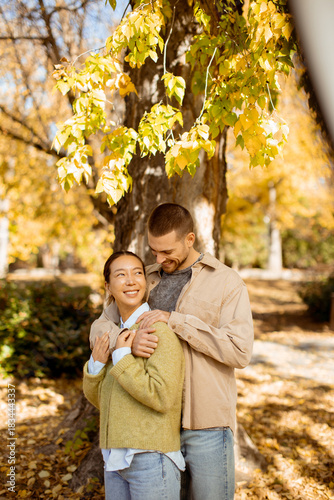 Couple enjoying a sunny fal...