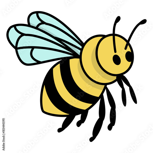 Flying color stroke honey bee