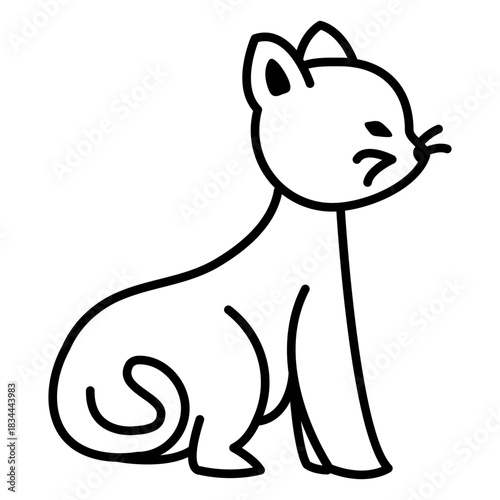 Sideways sitting stroke cat