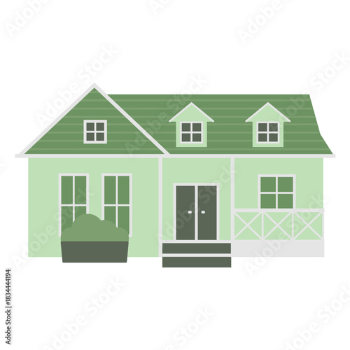 Simple green house icon
