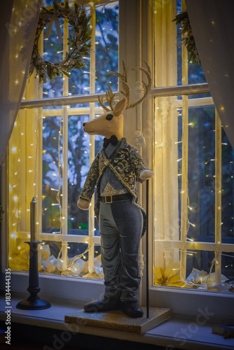 Christmas home decor, set-ups and decorations. Christmas spirit and home decor with a lot of details, in a warm and gentle light with a rich bokeh.